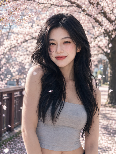 AI 写真|樱花季记忆色外景人像