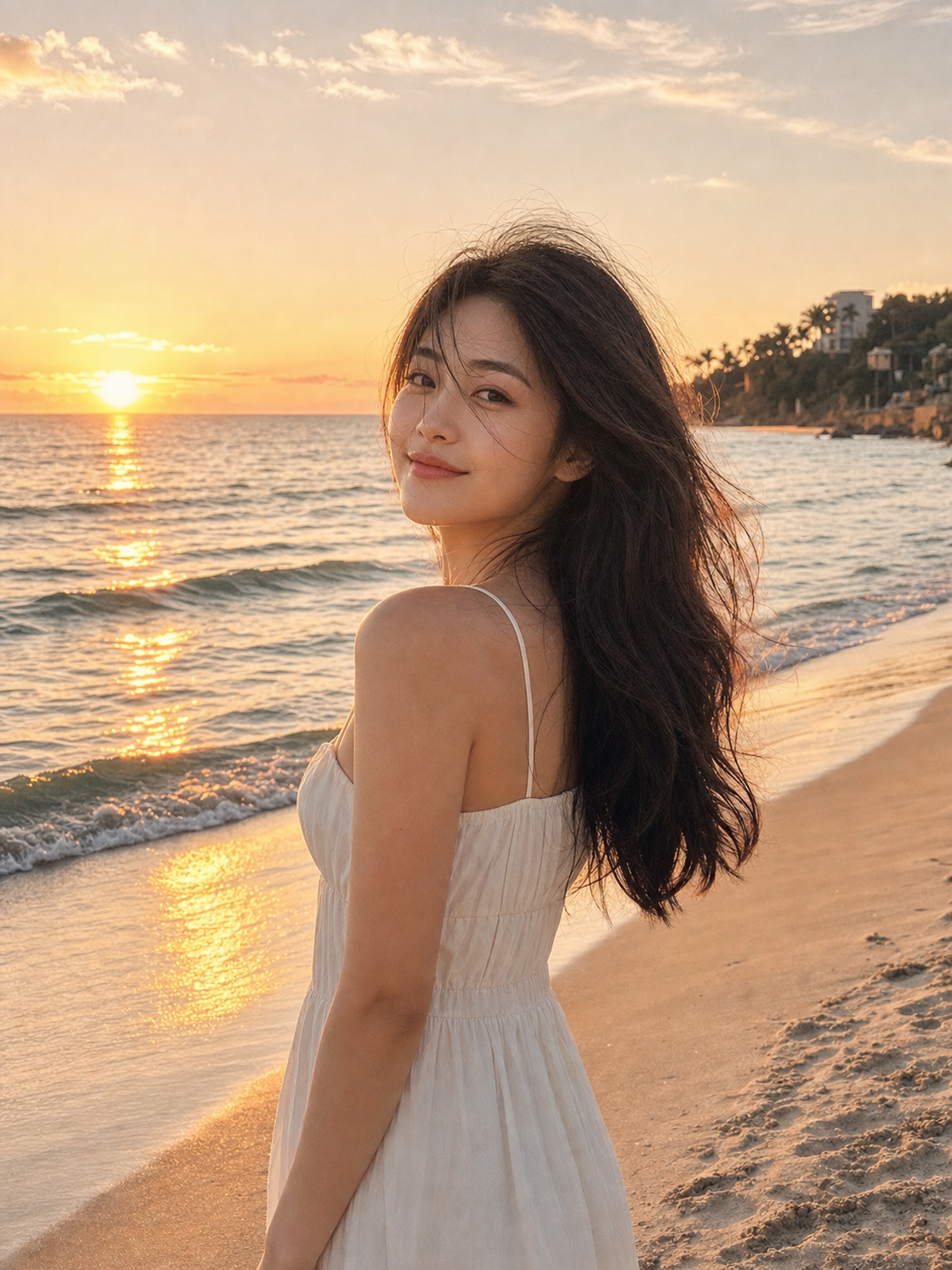 AI 写真|海边落日旅行大片