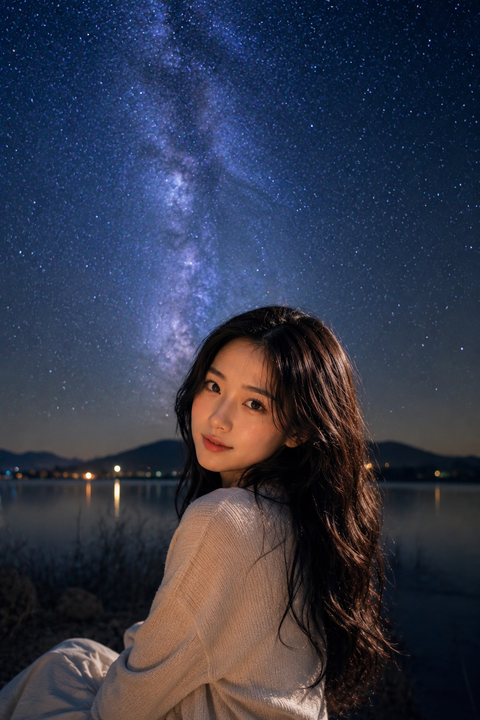 AI 写真|星空下的记忆色人像